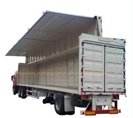 3 축 30/40tons 물류 날개 팽창 뱅 반 트레일러 오픈 박스 철식 서스펜션 시스템