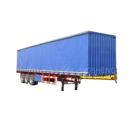맞춤형 Wosheng 3 Axles 40ft 45ft 사이드 커튼 반 트레일러 PVC 방수 천