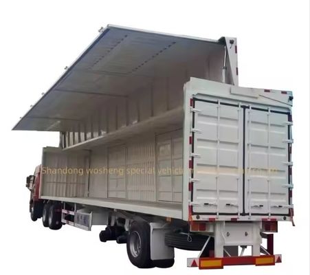 2 3 4Axles 사이드 월 수압 개방 날개 트럭 반 트레일러 중량 화물