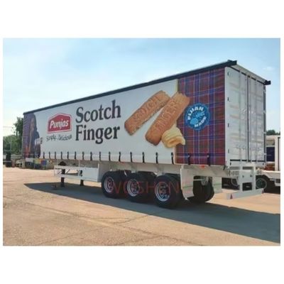 3축 40ft 45ft 커튼 사이드 텐폴린 천 반 트레일러 음료 및 채소