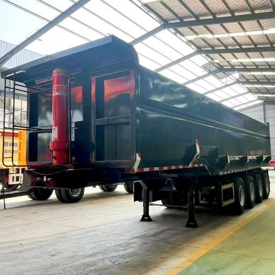 기계식 서스펜션 4 축 수압 후방 덤프 반 트레일러 Q345B / T700 스틸