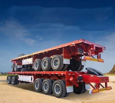 20FT 40FT 더블 링크 평면 반 트럭 트레일러와 AIR / 기계식 서스펜션