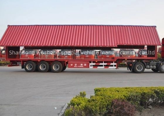 Wosheng 30/40tons 물류 날개 팽창 밴 반 트레일러 듀얼 라인 브레이크 시스템 WABCO