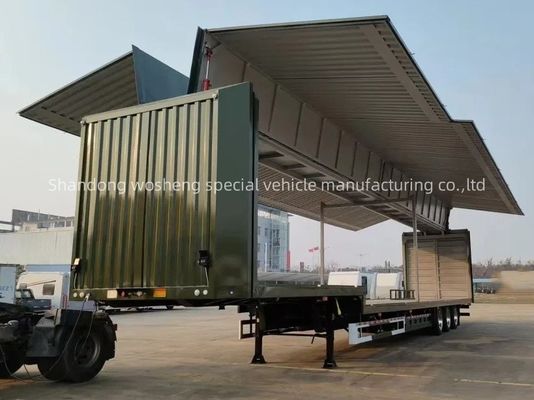 Wosheng 3 Axle Logistics 12R22.5 타이어와 13T/16T 축을 가진 반류차