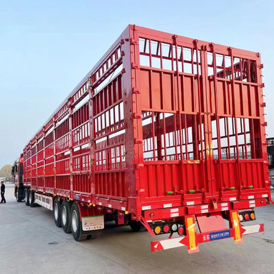 최대 운용량 30000kg 두 층의 동물 가축 가축 반 트레일러 3/4 축