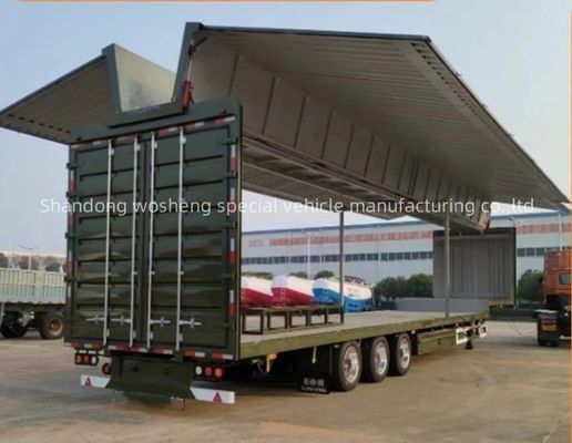 Wosheng 3 Axle Logistics 12R22.5 타이어와 13T/16T 축을 가진 반류차