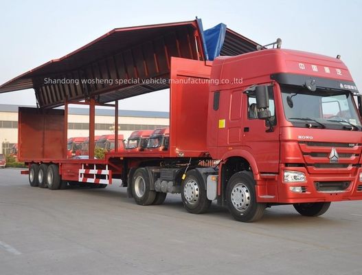 Wosheng 30/40tons 물류 날개 팽창 밴 반 트레일러 듀얼 라인 브레이크 시스템 WABCO