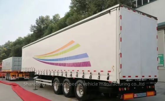 Wosheng 3 Axles 40FT 45FT PVC 텐폴린 사이드 커튼 반 트레일러