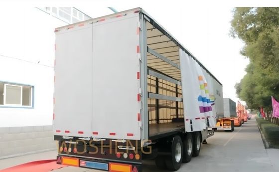 Wosheng 3 Axles 40FT 45FT PVC 텐폴린 사이드 커튼 반 트레일러