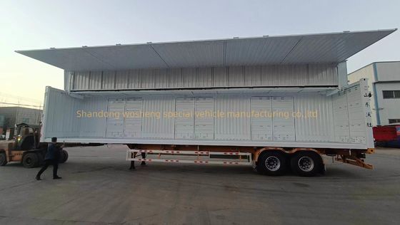 3 축 30/40tons 물류 날개 팽창 뱅 반 트레일러 오픈 박스 철식 서스펜션 시스템