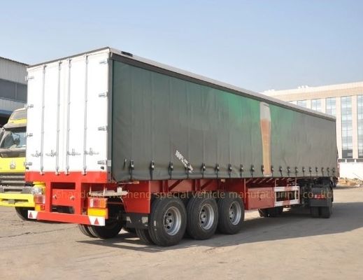 Wosheng 3 Axles 40FT 45FT PVC 텐폴린 사이드 커튼 반 트레일러