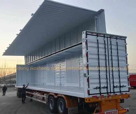 3 축 30/40tons 물류 날개 팽창 뱅 반 트레일러 오픈 박스 철식 서스펜션 시스템