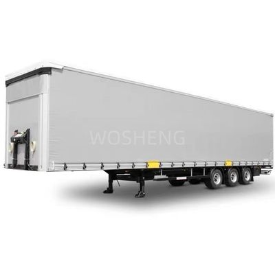 트럭 트레일러 Wosheng 3 Axles 40ft 45ft PVC 커튼 사이드 Semi Trailer 중량물용
