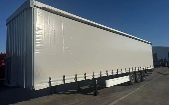 트럭 트레일러 Wosheng 3 Axles 40ft 45ft PVC 커튼 사이드 Semi Trailer 중량물용
