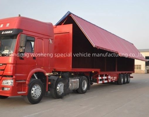 Wosheng 3 Axle 30/40ton Logistics Wingpan Flying Wingvan Box와 함께 반 트레일러