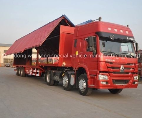 Wosheng 3 Axle 30/40ton Logistics Wingpan Flying Wingvan Box와 함께 반 트레일러