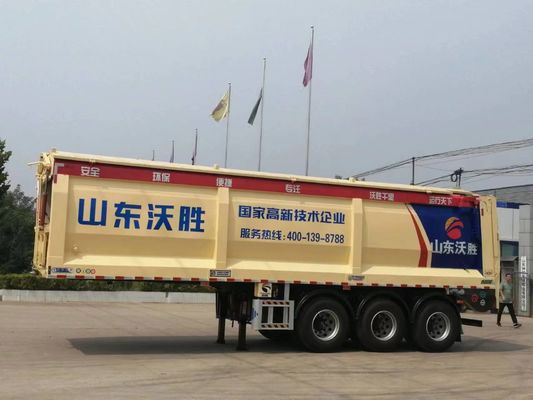 자동 크롤러 벨트 방출과 최대 실량 30-60톤의 후방 덤프 반 트레일러