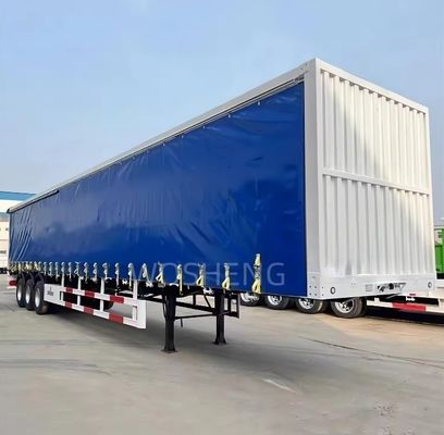 Wosheng 3 Axles 40ft 45ft PVC 방수 커튼 사이드 반 트레일러