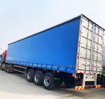 Wosheng 3 Axles 40ft 45ft PVC 방수 커튼 사이드 반 트레일러