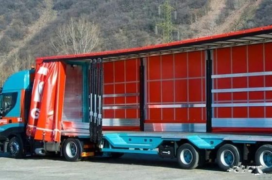 맞춤형 Wosheng 3 축 사이드 커튼 반 트레일러 듀얼 라인 WABCO 브레이크 시스템
