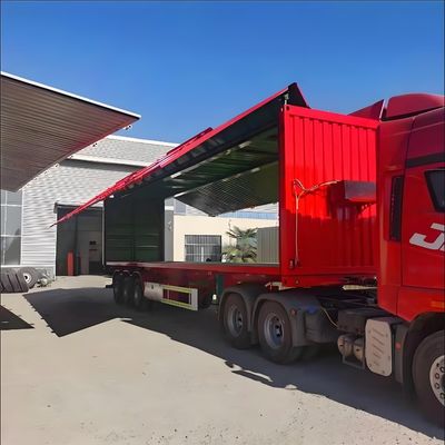 반트레일러 9.5-16m 길이 3 축 30-50tons 로지스틱스 날개 팽창 밴