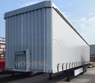 40-50 톤 3 축 흰색 40ft 45ft PVC 커튼 차용 트럭 트레일러용 반 트레일러