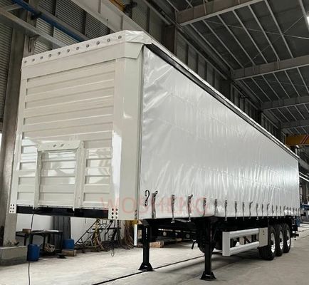 40ft 45ft PVC 사이드 커튼 반 트레일러 3 축 하얀 커튼 사이드 슬라이딩 트럭 트레일러