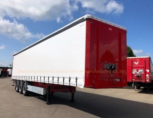 반트레일러 Wosheng 2024 3 Axle Express and Logistics 커튼 사이드 반트레일러 트럭
