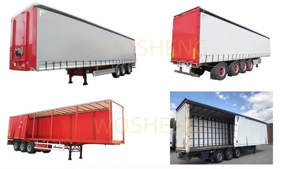 반트레일러 Wosheng 2024 3 Axle Express and Logistics 커튼 사이드 반트레일러 트럭