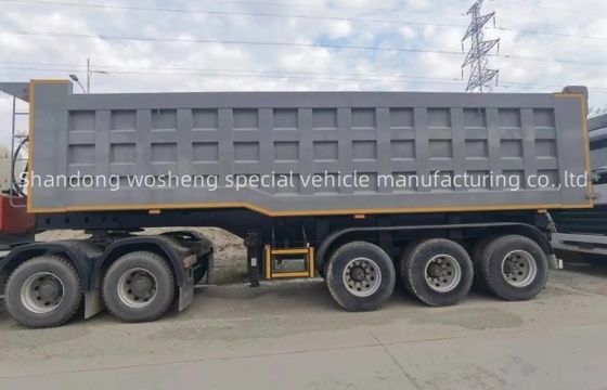 트럭 트레일러 Wosheng 3 Axles 수압 후방 덤프 킵퍼 반 트럭 킵링 트레일러