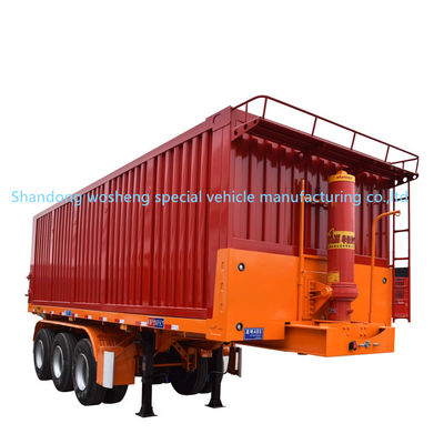 반트레일러 Wosheng 3 Axles 수압 후면 덤프 티퍼 스틸 티핑 트럭 트레일러 9800x2500x3500mm