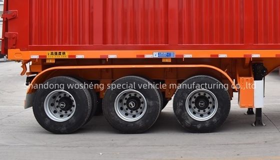 반트레일러 Wosheng 3 Axles 수압 후면 덤프 티퍼 스틸 티핑 트럭 트레일러 9800x2500x3500mm