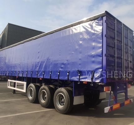 WABCO-ABS 브레이크 3 축 40ft 45ft 블루 커튼 사이드 반 트레일러