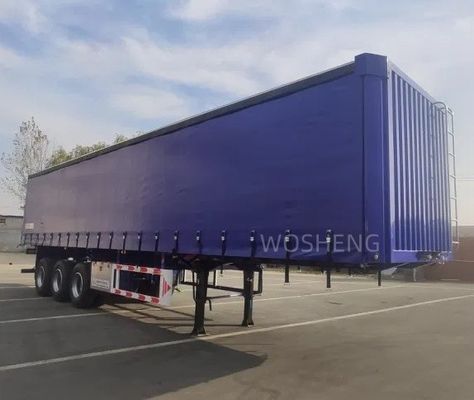 WABCO-ABS 브레이크 3 축 40ft 45ft 블루 커튼 사이드 반 트레일러