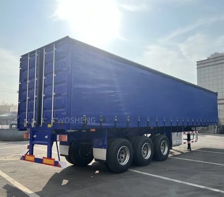 WABCO-ABS 브레이크 3 축 40ft 45ft 블루 커튼 사이드 반 트레일러