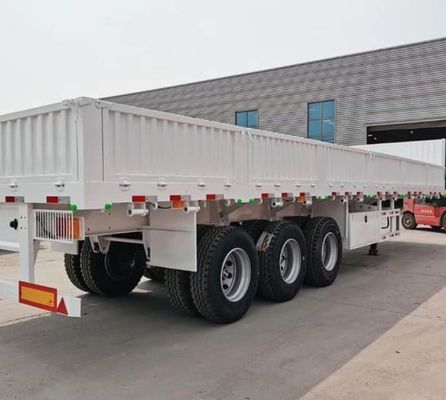 40FT 낙하 측면 벽 대용량 울타리 스틸 평면 컨테이너 중량 화물 측면 벽 보드 트럭 반 트레일러