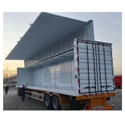 2 3 4Axles 사이드 월 수압 개방 날개 트럭 반 트레일러 중량 화물
