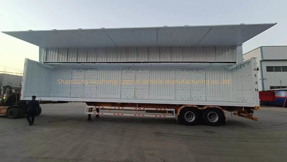 2 3 4Axles 사이드 월 수압 개방 날개 트럭 반 트레일러 중량 화물