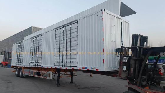 2 3 4Axles 사이드 월 수압 개방 날개 트럭 반 트레일러 중량 화물