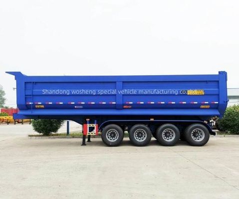 3/4 Axles Wosheng 수압 후방 덤프 반 트레일러 틱터 트럭 트레일러 최고의