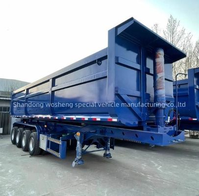 3/4 Axles Wosheng 수압 후방 덤프 반 트레일러 틱터 트럭 트레일러 최고의