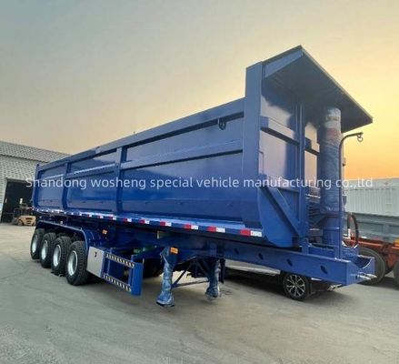3/4 Axles Wosheng 수압 후방 덤프 반 트레일러 틱터 트럭 트레일러 최고의
