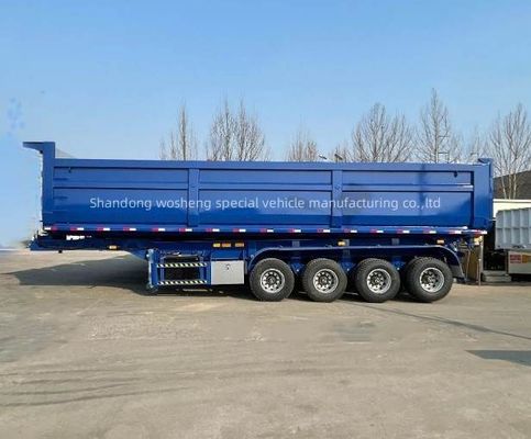 3/4 Axles Wosheng 수압 후방 덤프 반 트레일러 틱터 트럭 트레일러 최고의