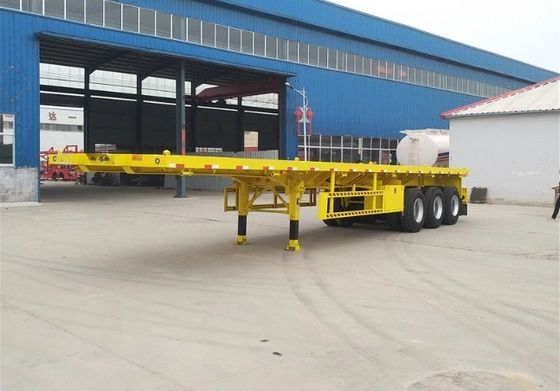 60T 3/4 Axles 전송 컨테이너 강철 평면 트럭 트레일러 대용량 화물