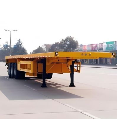 최대 용량 30000kg 항구 운송 컨테이너용 트럭 트레일러 평면 반 트레일러