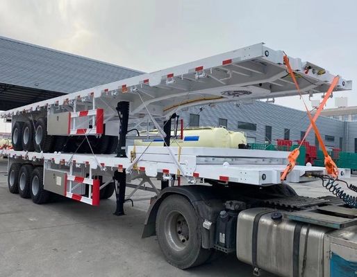최대 용량 30000kg 항구 운송 컨테이너용 트럭 트레일러 평면 반 트레일러