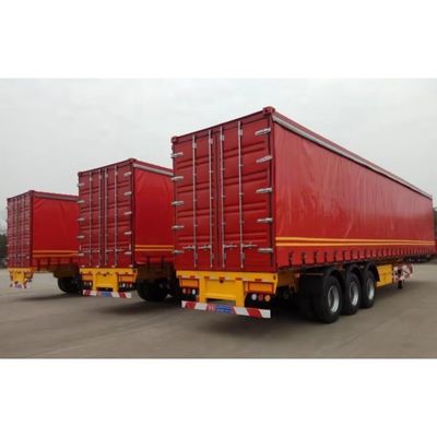 이중 선 브레이크 시스템 WABCO Tri Axles 60 톤 사이드 커튼 트레일러 운송용