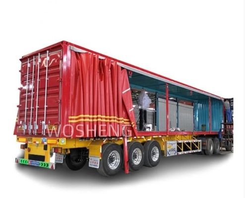 이중 선 브레이크 시스템 WABCO Tri Axles 60 톤 사이드 커튼 트레일러 운송용