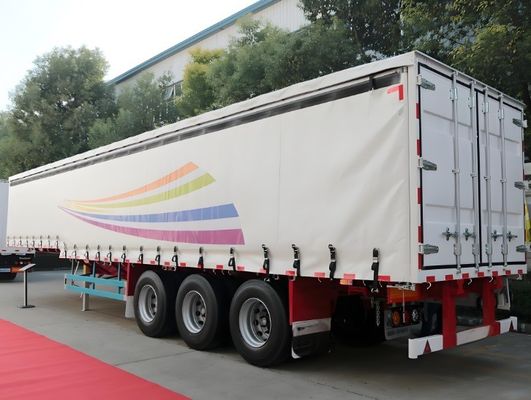 3축 40ft 45ft 커튼 사이드 텐폴린 천 반 트레일러 음료 및 채소