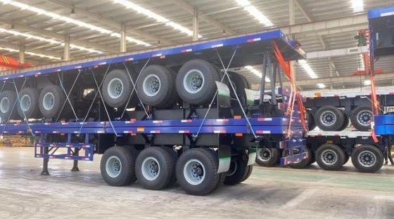 40ft 20ft 평면 스틸 반 트레일러 트럭 Tare 무게 7.0 톤 또는 사용자 정의